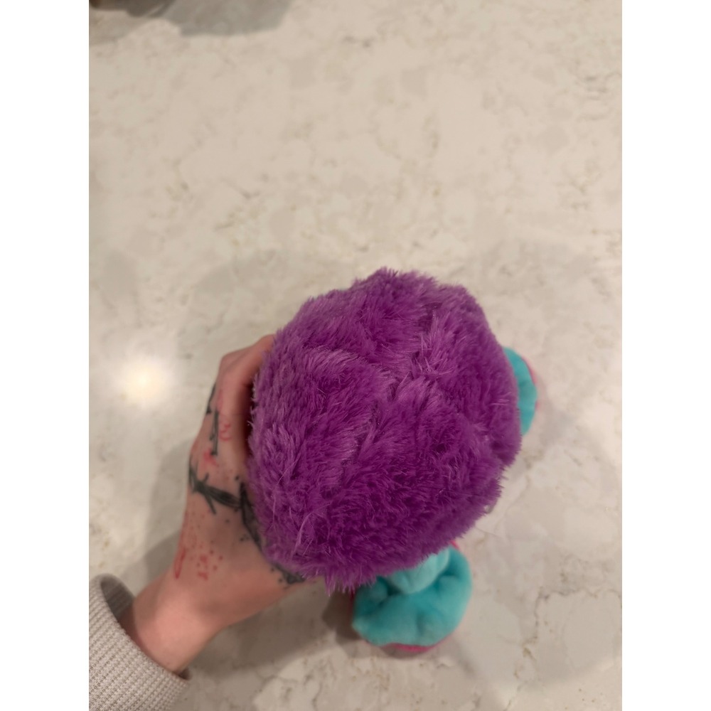 BarkBox Purple Three Eyed Monster Squeaky Plush Dog Toy Teal Pink Accent - Picture 5 of 6